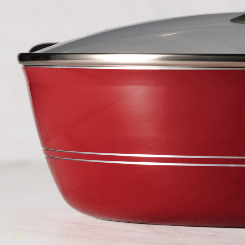 Raspberry 8-Piece Aluminum Nonstick Cookware Set with Glass Lids