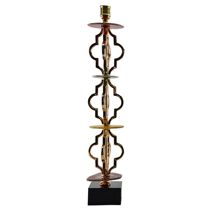 23.23'' Agate/Metal/Crystal Floor Candlestick