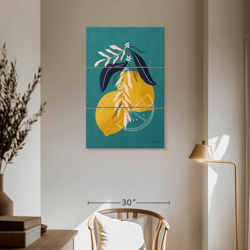 Yarlin Lemons Blue, 57'' H x 36'' W