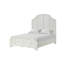 Lit Queen Size blanc antique, 1 pièce, mobilier de chambre à coucher, cadre de lit à panneaux, style côtier, design à persiennes, HB