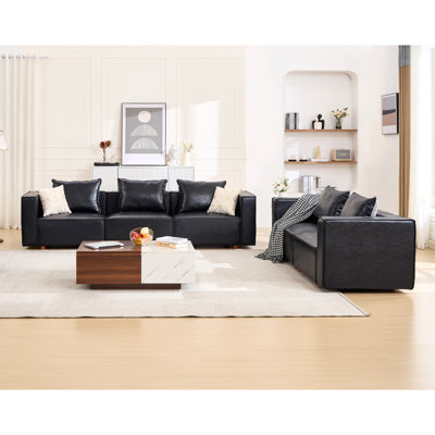 Ensemble de salon configurable en cuir végétalien