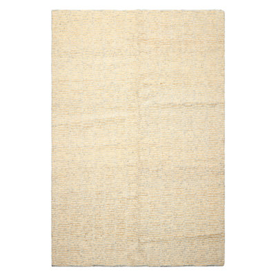 6'1''x9 Hand Knotted Wool & Jute Ivory Tibetan Contemporary Fish Net organic Rug