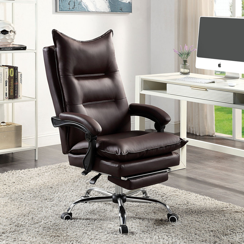 Fauteuil de direction en similicuir Bruun, Brun