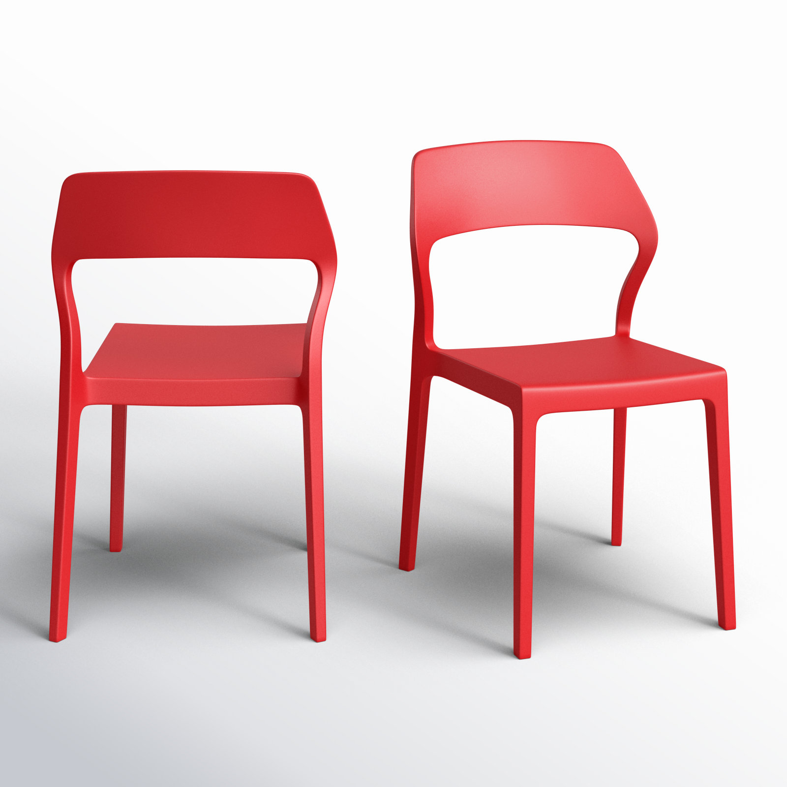 Farrah Stackable Patio Side Chair, Red