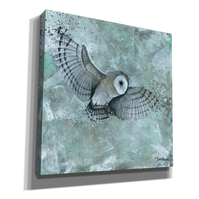 «Simplicity Owl» par Britt Hallowell, art mural sur toile, H 12 po x l 12 po x P 0,75 po