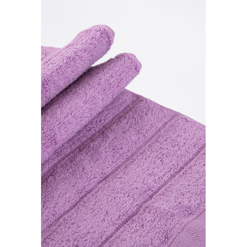 Ensemble de serviettes 100% coton 3 pièces Moskowitz, Lilas