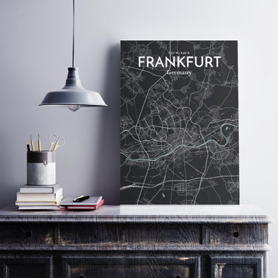 Carte de Francfort, impression graphique contrastée