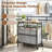 3 Section Laundry Sorter Cart with Ironing Board, Rolling Wheels, Heavy Duty Clothes Hamper with Removable Bags, Large Laundry Basket Organizer with Shelf, Gray