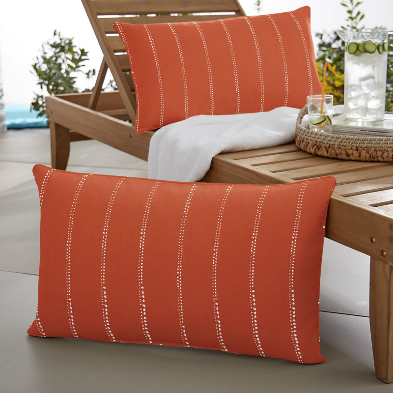 Housse et insert de coussin pour l'extérieur Mason II, Orange, 16 po x 26 po