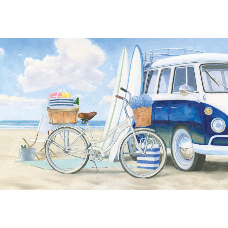 Beach Time I Crop by James Wiens - Wrapped Canvas Painting, 30cm H x 46cm W