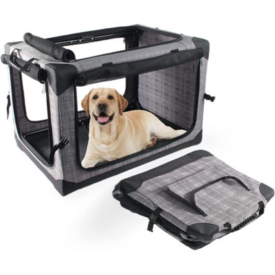 Cage pour chien pliable 4 portes pour l'intérieur et l'extérieur