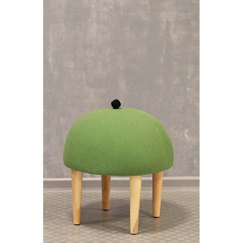 Moher Solid Wood Accent Stool, Green