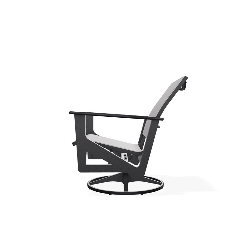 Wexler Outdoor Swivel Lounge Chair, Alloy Sunbrella®, Black