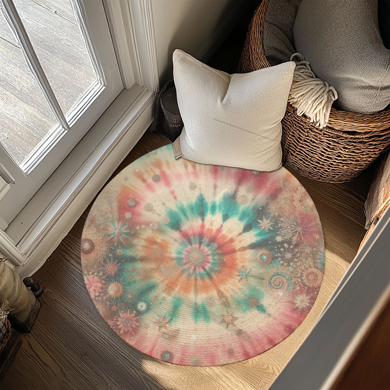 Tapis tressé brillant, Rond 5 pi