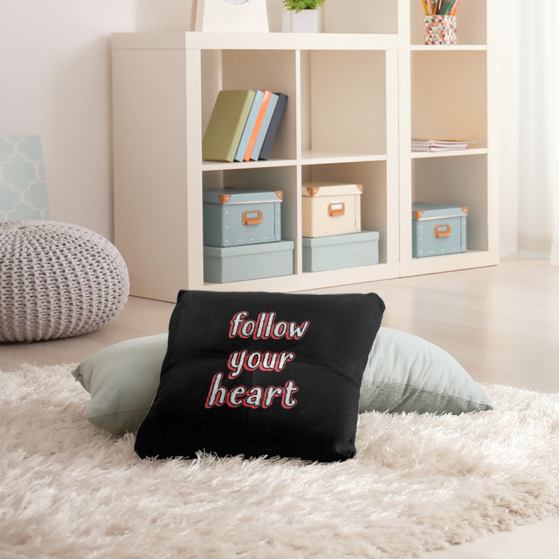 Coussin décoratif intérieur/extérieur de votre coeur, Rouge, 26 po x 26 po