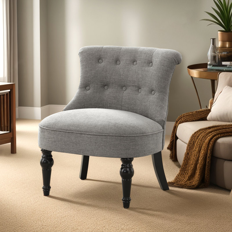 Upholstered Side Chair, Grey Chenille
