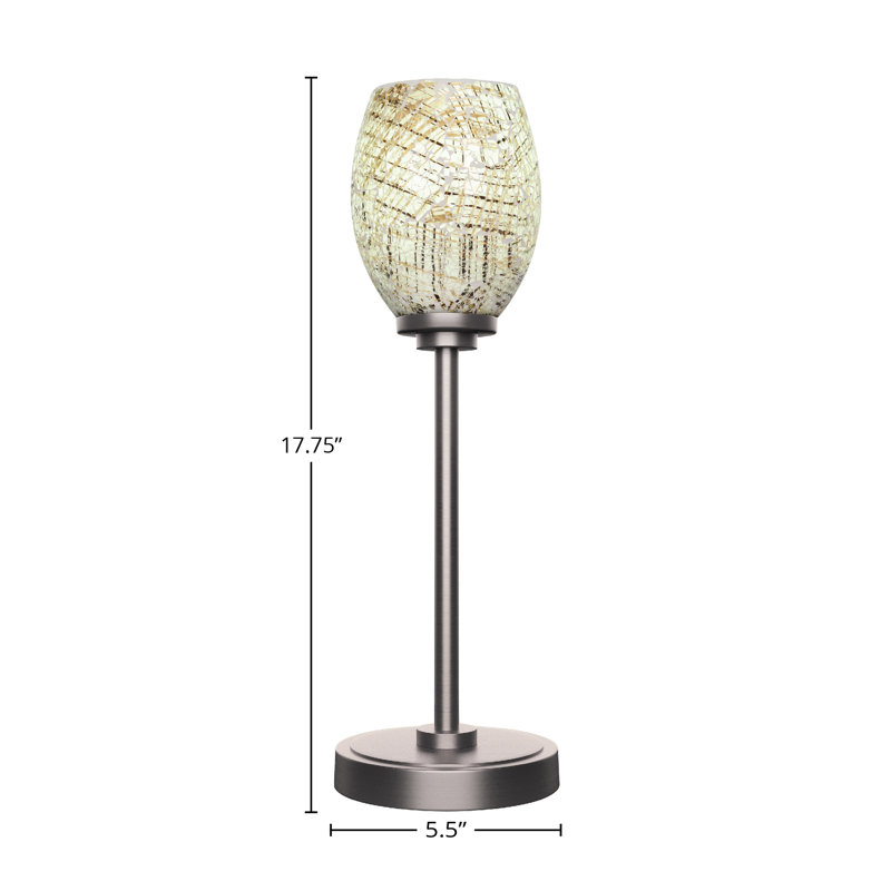 Lampe d'appoint Lannah illustrée avec un verre de fusion naturel de 5 po, Graphite