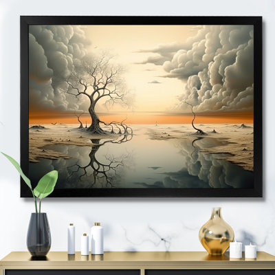 Surréalisme, paysage désertique II - art mural surréalisme