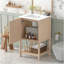 Ensemble de meuble-lavabo sur pied 20 po avec lavabo en céramique, ensemble de meuble-lavabo simple autoportant avec porte à fermeture douce, style français.