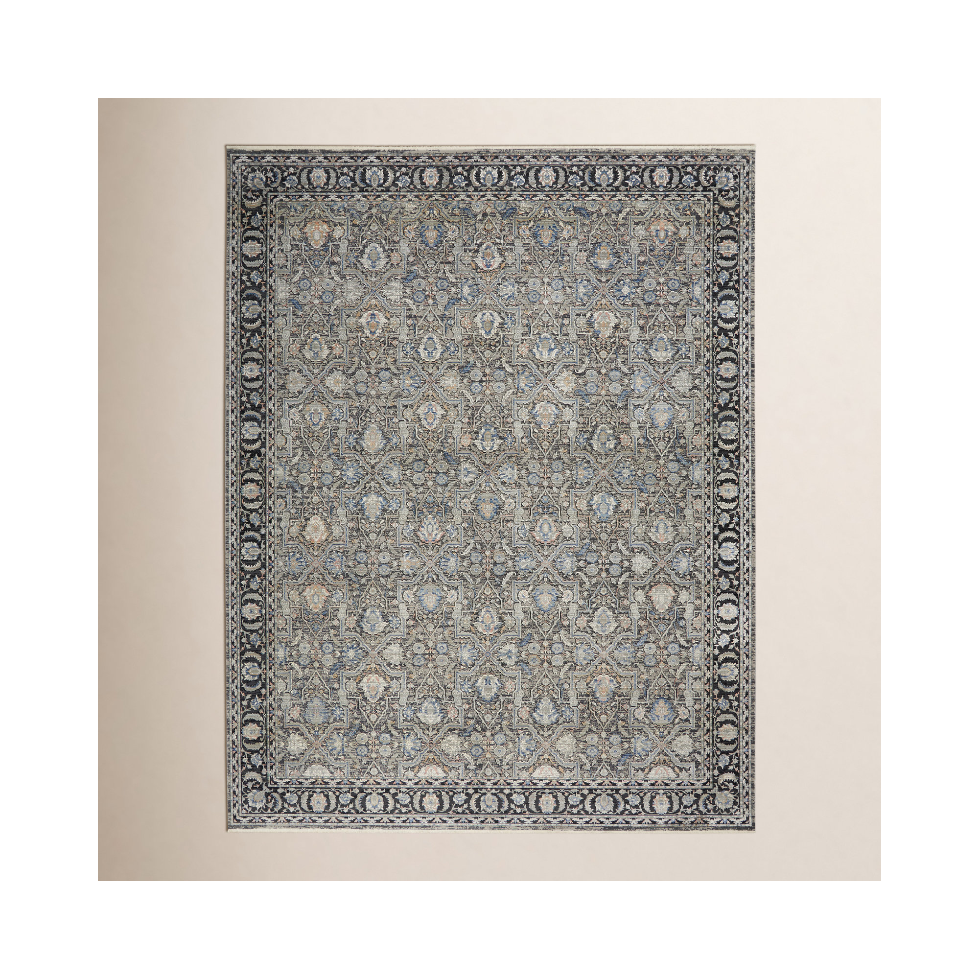 Halle Gray/Black Rug, Rectangle 8'6" x 11'6"