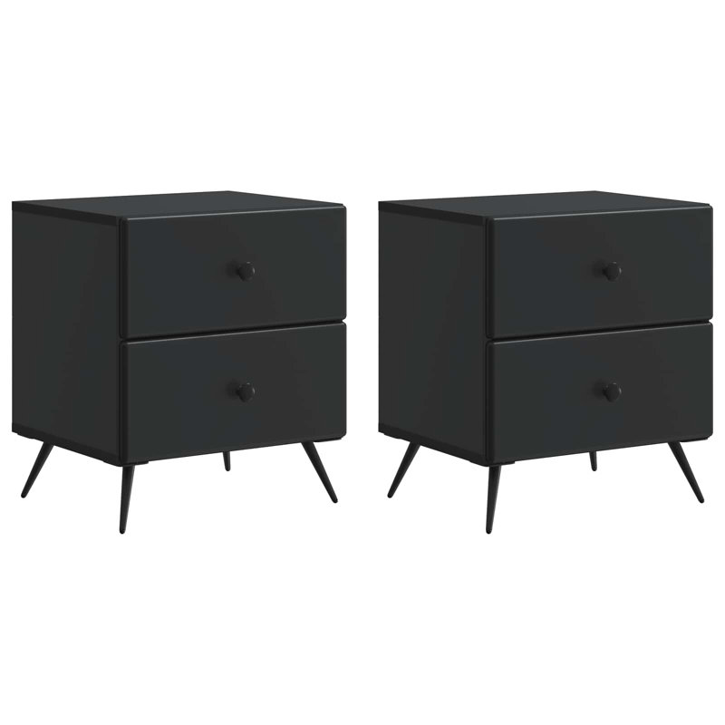 43cm W Manufactured Wood Bedside Table, Black