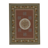Hand-Knotted High-Quality Brown and Green Area Rug