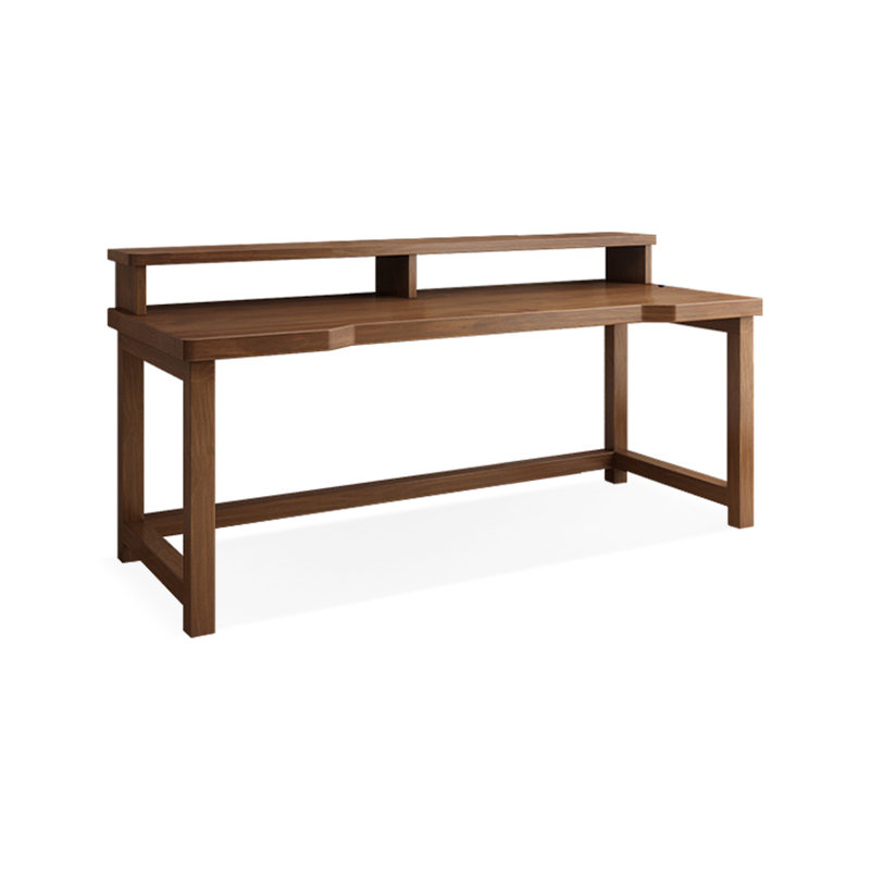 Tan Rectangular Solid Wood desks, 34.25" H x 78.74" W x 23.62" D