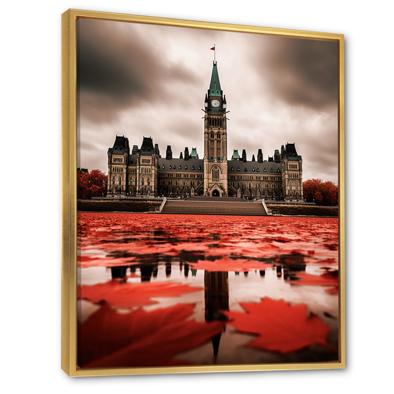 Si Siades Canada - Ottawa, H 44 po x l 34 po x P 1,5 po, Cadre flottant doré