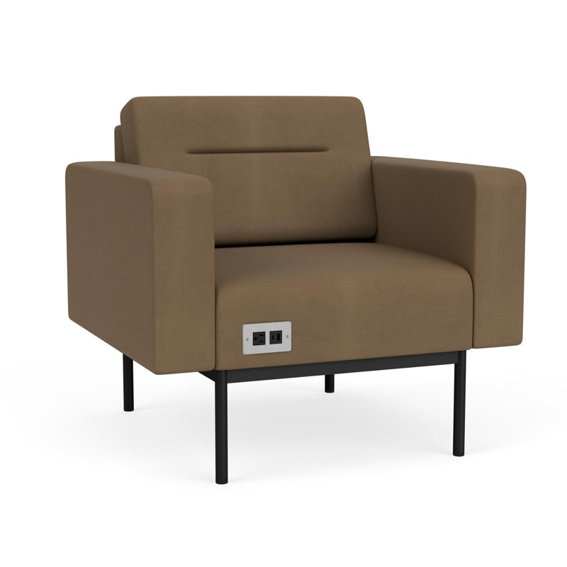 Chaise d'invité de réception Darsey, Patriot Plus taupe, With Power, Black