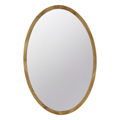 24" X 36" Oval Wall Mirror With Wood Frame