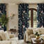 Rideau obscurcissant Luxury Ensemble de 2 drapeaux floraux avec passe-tringle-133286169-133286171