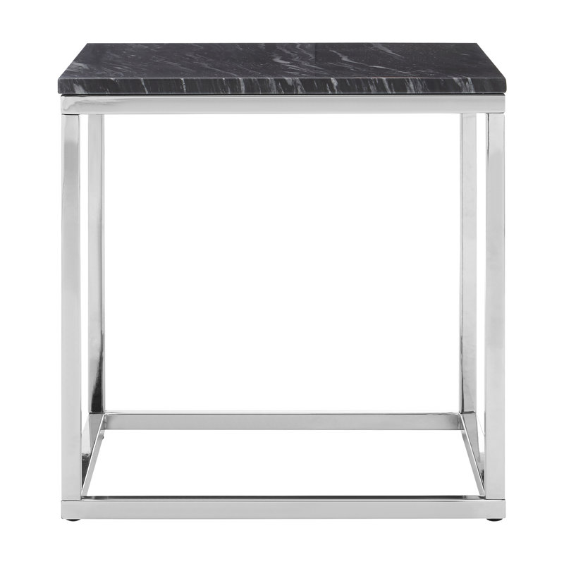 Ladson Sled End Table, Black, Chrome