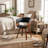 Modern Upholstered Dining Chairs, Black Faux Leather With Wooden Legs, Soft Padded Seat And Back, Scandinavian Kitchen And Dining Room Side Chairs​​-485555604