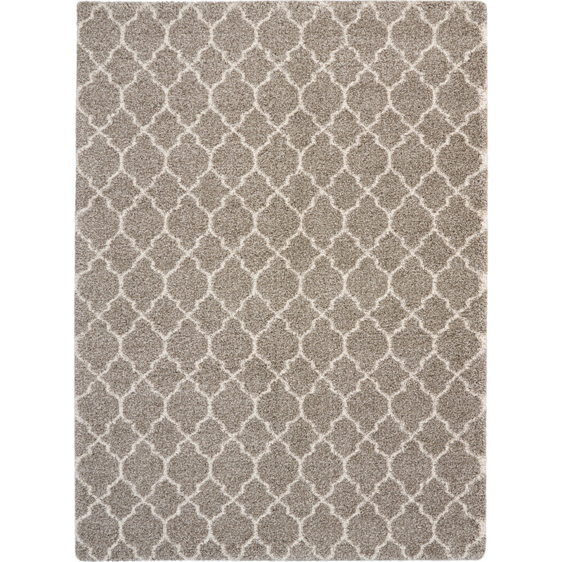 Tapis marocain beige à poils longs Sigrid, Rectangle 7 pi 10 po x 10 pi 10 po