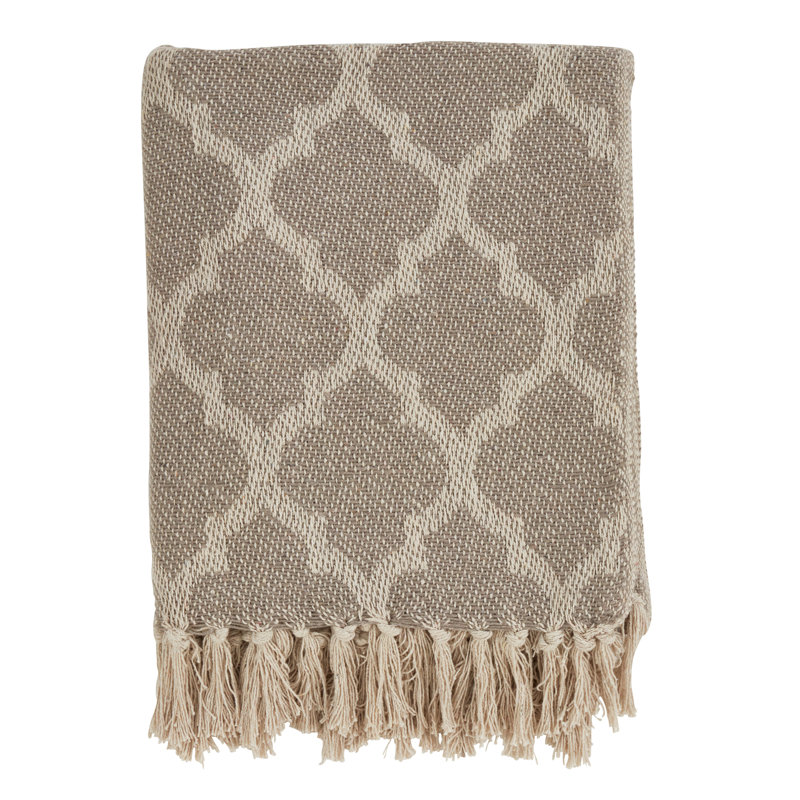 Sevan Collection Hand Woven Throw Blanket, Gray Geometric 2
