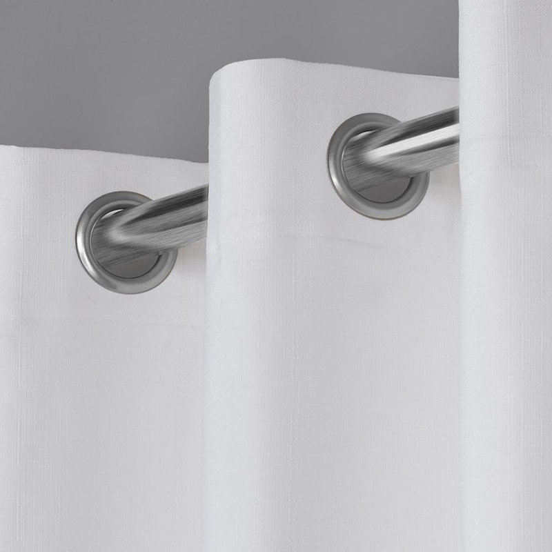 Andish Room Darkening Curtain Pair, White, 52" W x 63" L