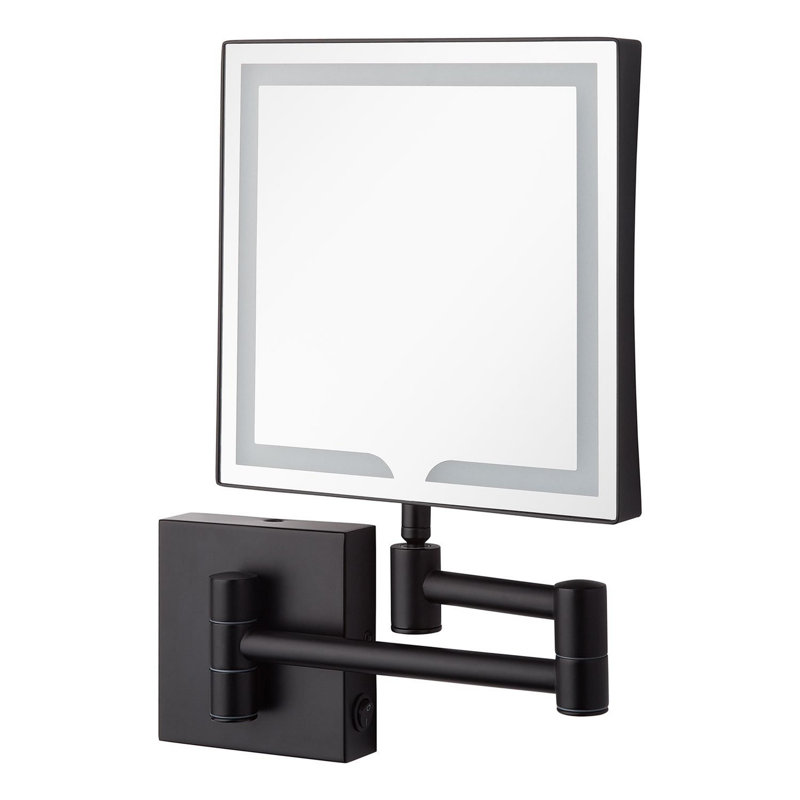 Norabel 12-3/4" x 9-1/2" Framed Make Up Mirror, Satin Black
