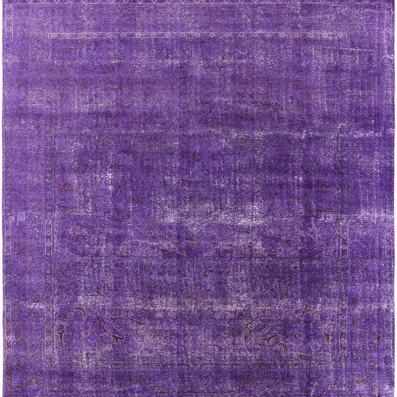 Tapis mauve à motif abstrait Rome, Carré 4 pi