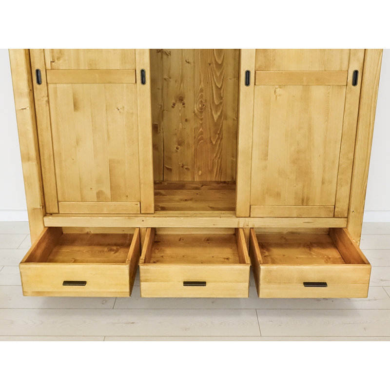 Mccollough 3 Door Solid Wood Wardrobe