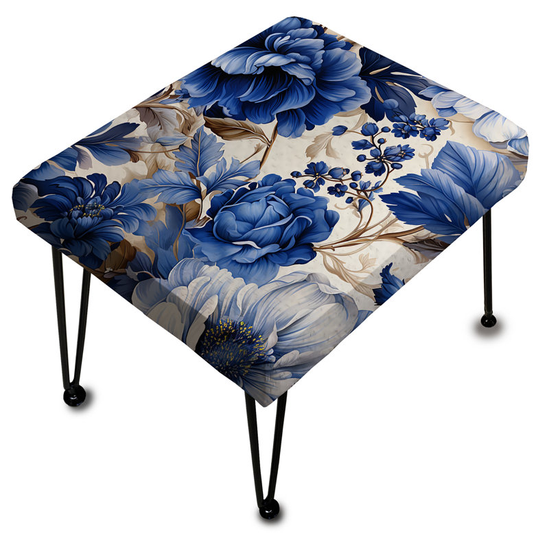 Repose-pieds Cobalt Blue Victorian