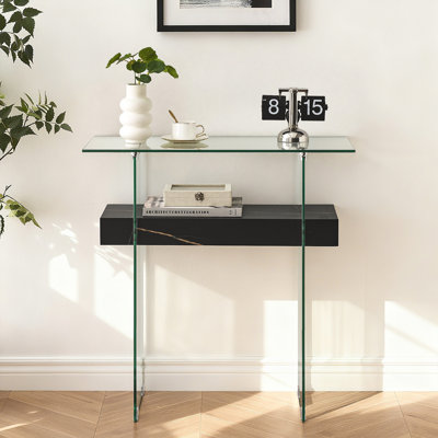 Console en verre trempé avec tablette