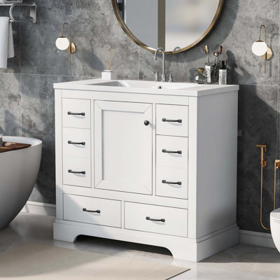 36" Bathroom Vanity With Sink Combo