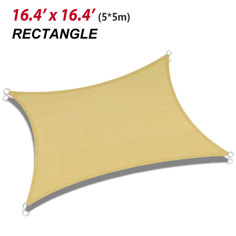 Sun Shade Sail Outdoor Shade Cloth Heavy Duty Sunscreen Awning Canopy 95% UV Block Shade Netting For Yard Deck Lawn Garden Patio Party, Rectangle