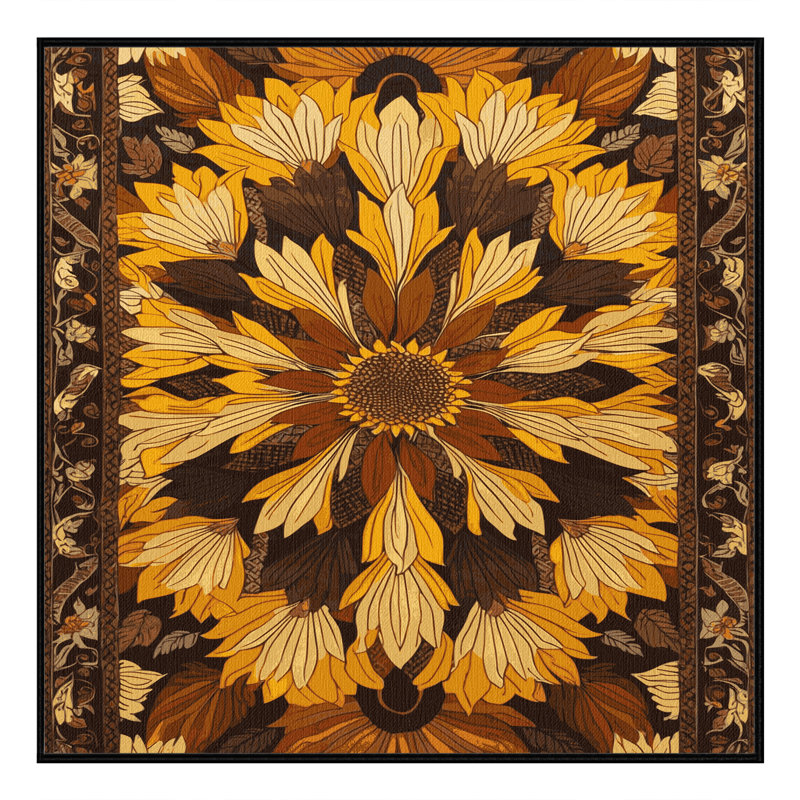 Tapis brun lavable à la machine, Carré 4 pi