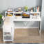 Reversible L -Shaped Computer Desk with Monitor Stand-1820805543