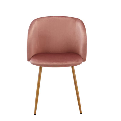 Hinkley 48cm H Velvet Upholstered Parsons Chair in Dusky Pink