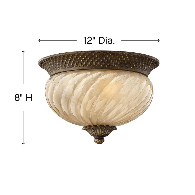 Plantation 2-Light Flush Mount, Standard, Incandescent