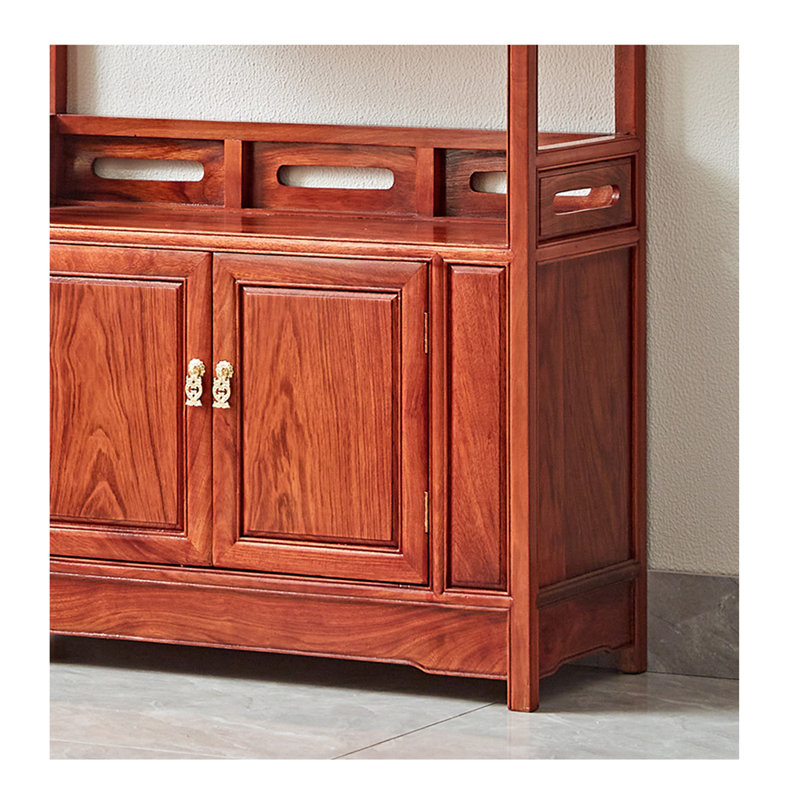Nouvelle bibliothèque de style rétro classique chinois, (2 tablettes) H 77,9 po x l 77,2 po x P 13,8 po