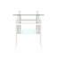 Table basse 1 pièce moderne en verre trempé, table de bout carrée pour le salon, finition transparente / blanche | Idée de cadeau-1238959260-1238959262