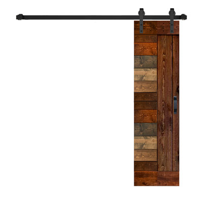 L Series Paneled Solid Wood Sliding Barn Door with Installation Hardware Kit -Assembly Needed